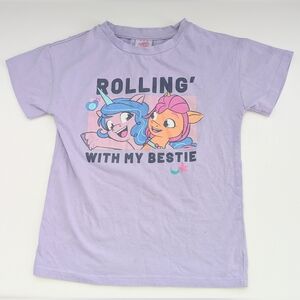 My Little Pony Girls' (Medium/7-8) Lavender "Rolling With My Bestie" T-Shirt